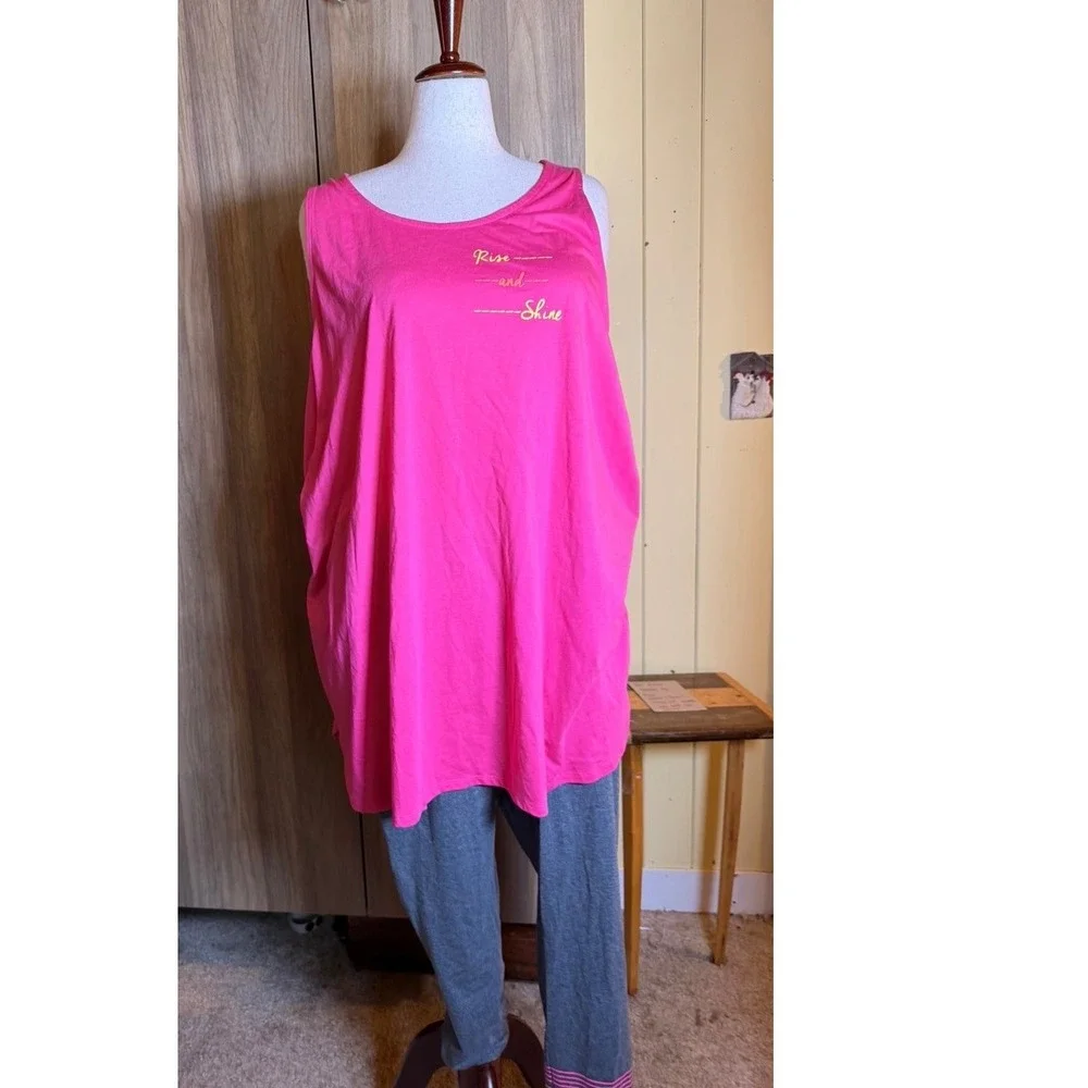 418. Cacique Sleep Rise and Shine Pajama Set Tank and Joggers Plus Size 22/24